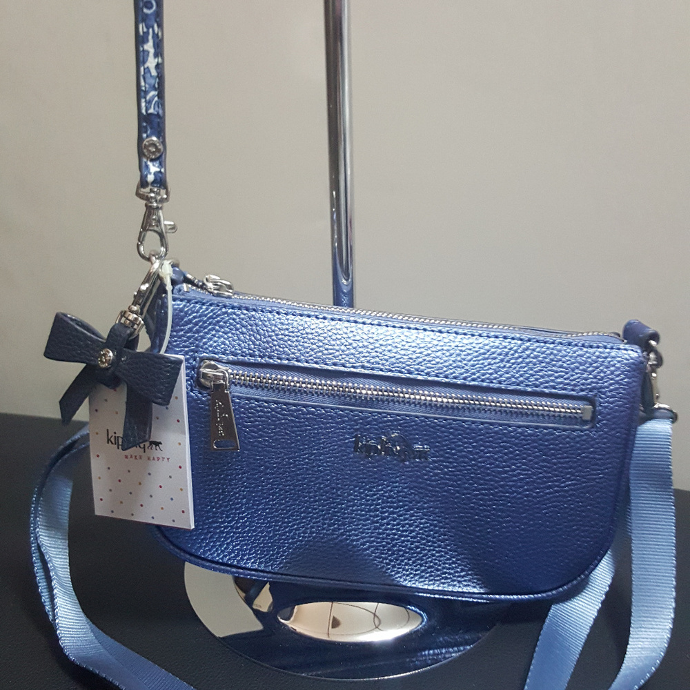Kipling Happy Scuba Diver Blue Metallic Crossbody
